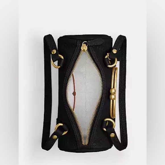 Coach Black Kisslock Barrel Bag 28